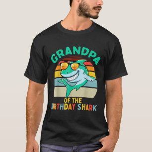 Grandpa Matching Family Shark Birthday T-Shirt