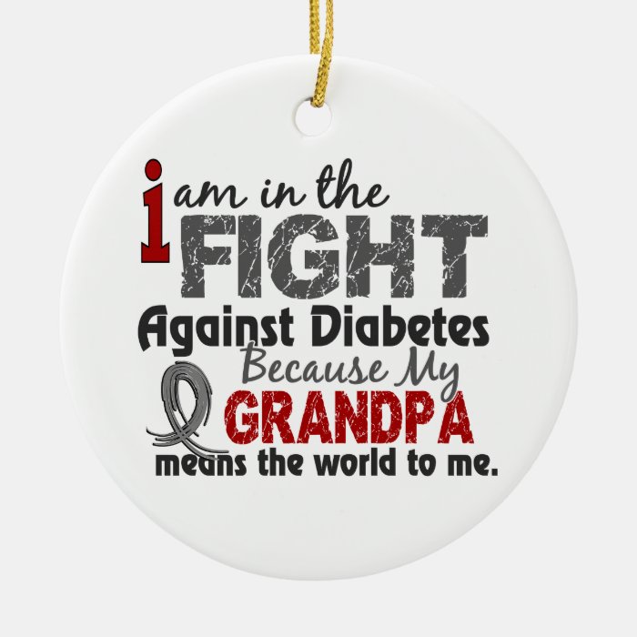 Grandpa Means World To Me Diabetes Christmas Tree Ornament