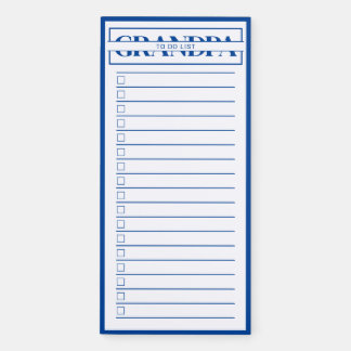 Grandpa Modern Blue Monogram To Do List  Magnetic Notepad