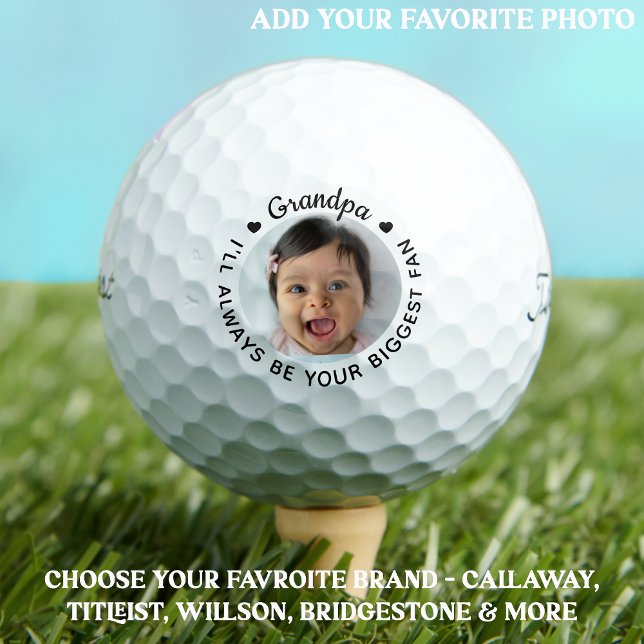 GRANDPA - Modern Personalized Photo - Golfer Golf Balls (Creator Uploaded)