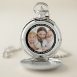Grandpa | Modern Photo Family Names Pocket Watch<br><div class="desc">Minimal modern design for special grandpa. You can easily personalize with your photo and add a message of Happy Birthday, Happy Father's Day, Merry Christmas, etc. at the top, personalize whether he is called grandpa, poppop, abuelo, papa, etc., and add your names and the year at the bottom, all in...</div>