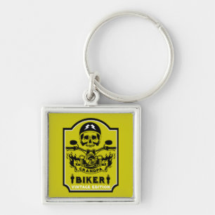 Grandpa Motorbike Rider Keychain