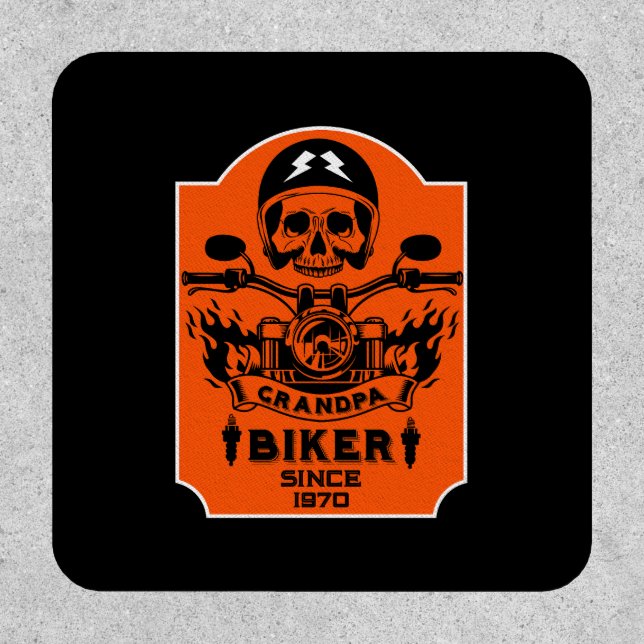 Grandpa Motorbike Rider Patch (Front)