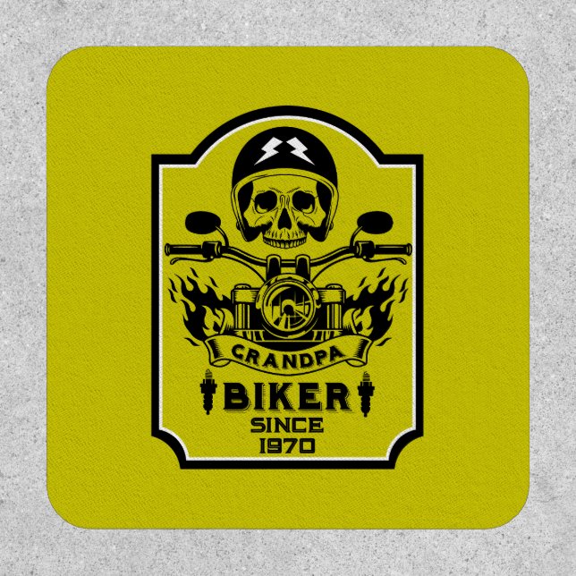 Grandpa Motorbike Rider Patch (Front)