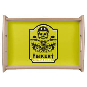 Grandpa Motorbike Rider Serving Tray