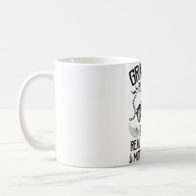 grandpa motorcycle funny llama gifts funny yoga cl coffee mug (Left)