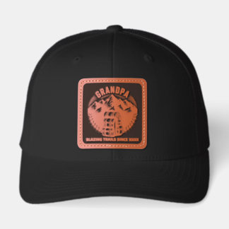 Grandpa Mountain Hiking Personalize Since Year Leather Patch Hat