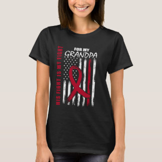 Grandpa Multiple Myeloma Awareness American Flag P T-Shirt