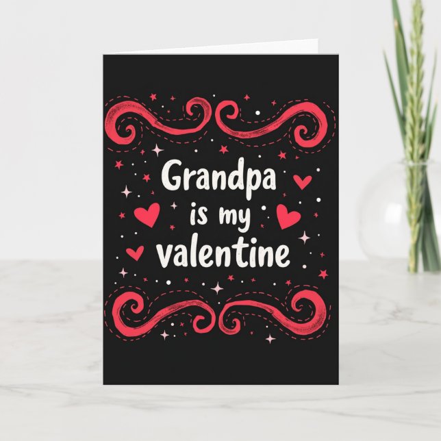 Grandpa My Valentine Cute Card (Front)