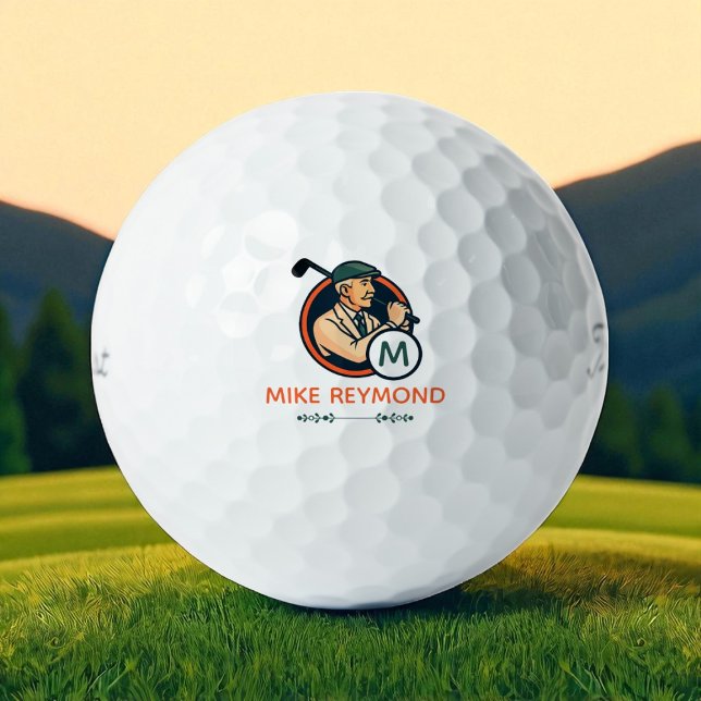 Grandpa Name and Golfer Icon custom Golf Balls (Creator Uploaded)
