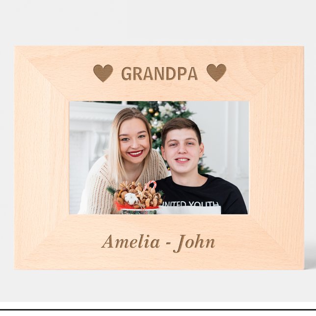 Grandpa Name Personalized wooden picture frame  (Creator Uploaded)