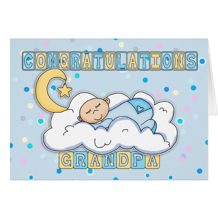 Grandpa New Baby Boy Congratulations Card | Zazzle