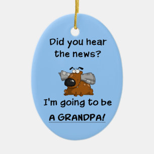 Grandpa News Ceramic Ornament