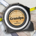 GRANDPA No One Measures Up You Personalized Wood Tape Measure<br><div class="desc">Introducing a unique and practical gift that is perfect for any handyman, carpenter, or builder dad out there! Our custom tape measure is not your ordinary measuring tool, as it comes with a personalized touch that will surely make any father feel extra special. Crafted with a rustic wood design, this...</div>