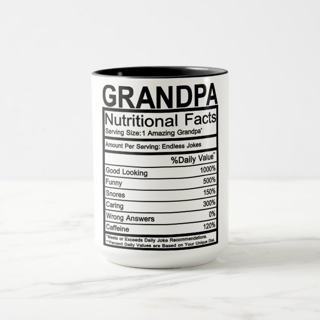 Grandpa Nutritional Facts Mug (Center)