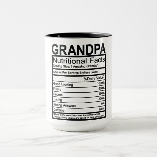 Grandpa Nutritional Facts Mug