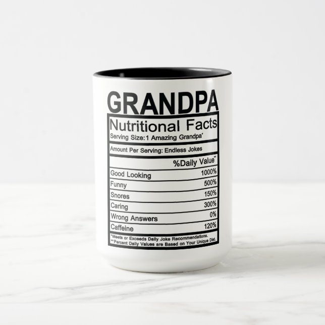 Grandpa Nutritional Facts Mug (Center)