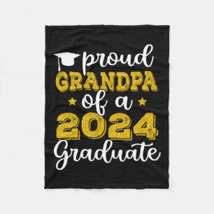 Grandpa Of A 2024 Graduate Cl Of 2024 Graduation  Fleece Blanket