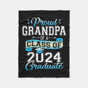 Grandpa Of A Cl Of 2024 Graduate Funny Senior 2024 Fleece Blanket