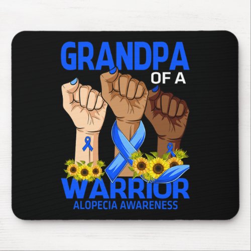 Grandpa Of A Warrior Alopecia Awareness Sunflower  Mouse Pad