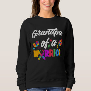 Grandpa Of A Warrior Autistic Grandchild Autism Gr Sweatshirt
