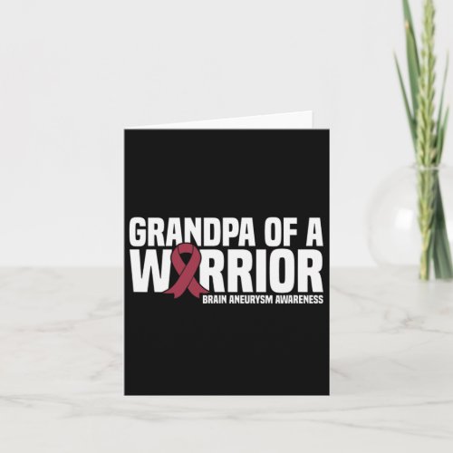 Grandpa Of A Warrior Brain Aneurysm Awareness  Card