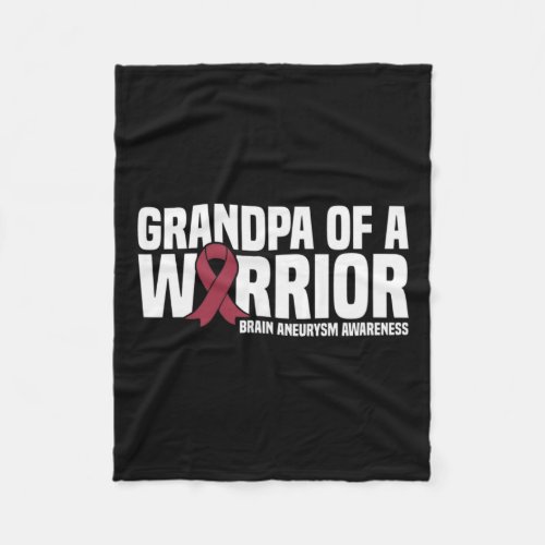 Grandpa Of A Warrior Brain Aneurysm Awareness  Fleece Blanket