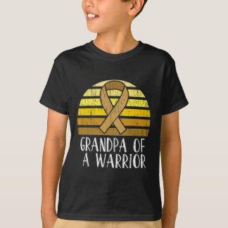 Grandpa Of A Warrior Childhood Cancer Awareness  T-Shirt