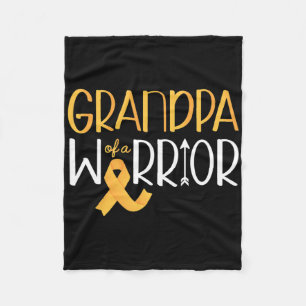 Grandpa Of A Warrior I Childhood Cancer Awareness Fleece Blanket