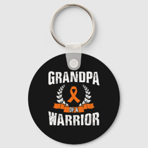 Grandpa Of A Warrior Leukemia Awareness Keychain