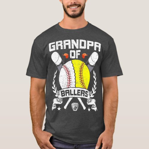 Grandpa Of Ballers Baseball Lover T_Shirt