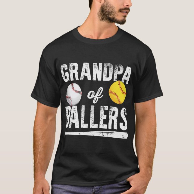 Grandpa Of Ballers Shirt Baseball Softball  (Front)