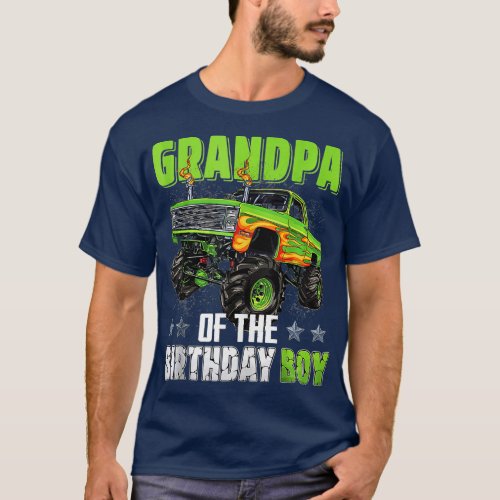 Grandpa Of Birthday Boy Monster Truck Car Family M T_Shirt