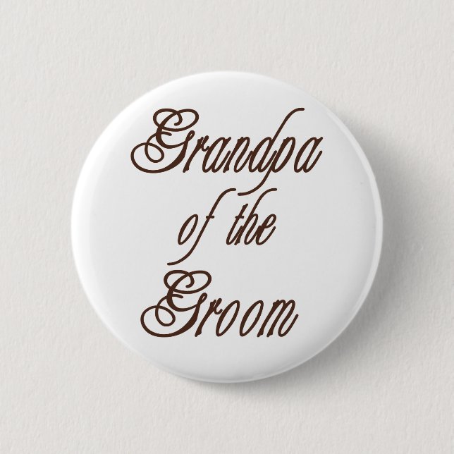 Grandpa of Groom Classy  Browns Button (Front)