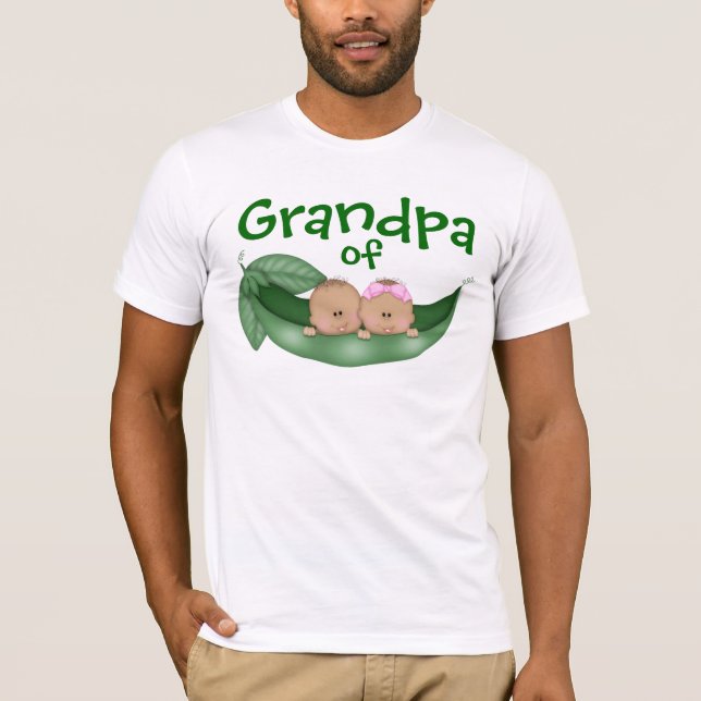 Grandpa of Mixed Twins with Dark Skin T-Shirt (Front)