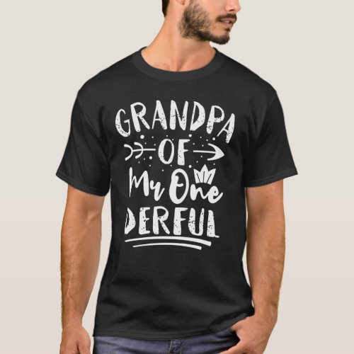 Grandpa of Mr Onederful 1st Birthday Matching T_Shirt