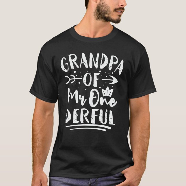 Grandpa of Mr Onederful 1st Birthday Matching T-Shirt (Front)