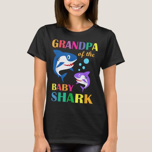 Grandpa Of The Baby Birthday Shark Grandpa Shark C T_Shirt