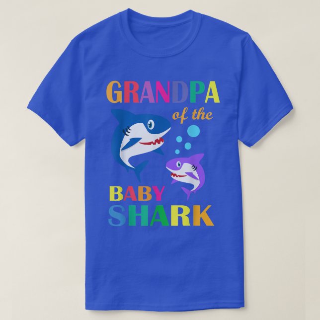 Grandpa Of The Baby Birthday Shark Grandpa Shark C T-Shirt (Design Front)