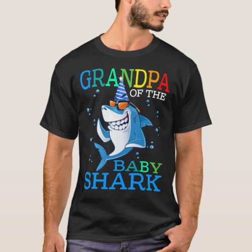 GRANDPA Of The Baby Shark Birthday Brother Shark S T_Shirt