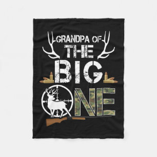 Grandpa Of The Big One Birthday Boy Deer Hunter Ca Fleece Blanket