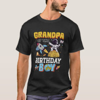 Grandpa Of The Birthday Astronaut Boy Space Theme 