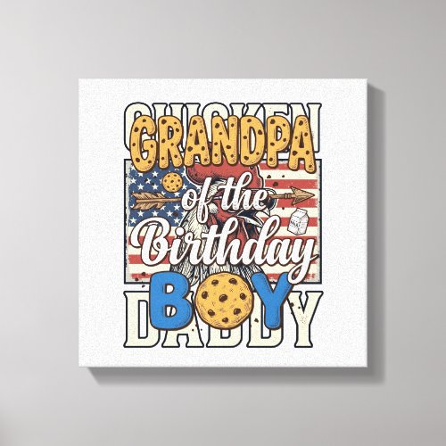 Grandpa of the Birthday Boy Cookie Milk Shirt Desi Canvas Print