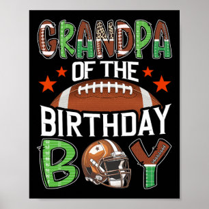 Grandpa Of The Birthday Boy Game Day Football  Poster
