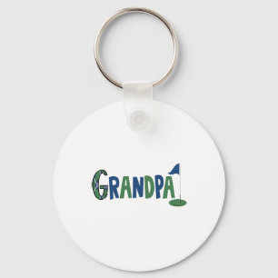 Grandpa Of The Birthday Boy Hole In One Golf Sport Keychain