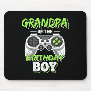 Grandpa Of The Birthday Boy Matching Video Game Bi Mouse Pad