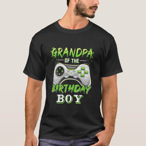 Grandpa Of The Birthday Boy Matching Video Gamer T_Shirt
