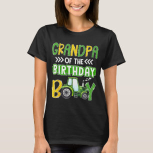 Grandpa Of The Birthday Boy Tractors Farm Trucks F T-Shirt