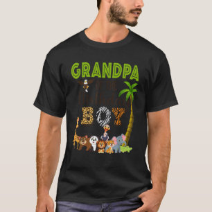 Grandpa of The Birthday Boy Wild Zoo Theme Safari T-Shirt