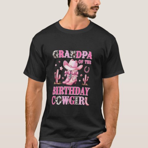 Grandpa Of The Birthday Cowgirl Rodeo Party B-day T-Shirt